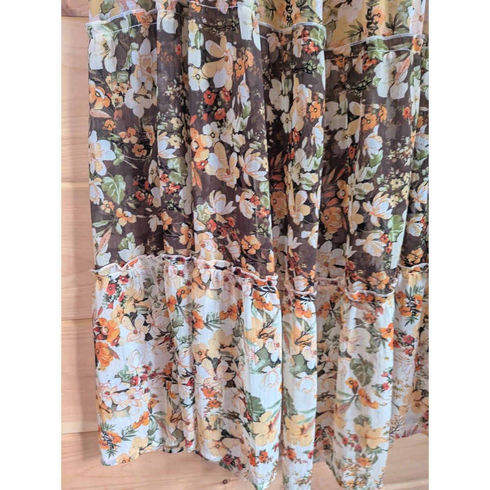 Figueroa & Flower Anthropologie Maxi Dress 2X Sheer Cottage Boho Prairie Whimsy - Picture 4 of 12